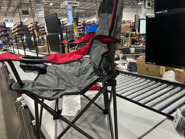 PORTAL 2 PERSON CAMPING LOVESEAT - GRAY/RED - Like New