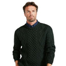 Aran Woollen Mills Eireann Mens Irish Cable Knit Sweater Emerald Green XX-Large - Brand New