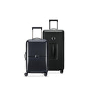 DELSEY PARIS TURENNE HARDSIDE LUGGAGE SPINNER WHEELS 2-PIECE TRUNK SET - BLACK - Like New