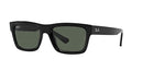 Ray-Ban Mens RB4396 Warren Rectangular Sunglasses Black/Dark Green 54 mm - Like New