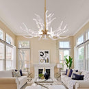 RINKBIK ACRYLIC ANTLER CHANDELIER CEILING LIGHT FIXTURES - GOLD - Like New