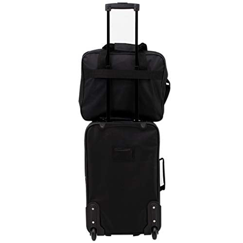 TRAVELERS CLUB BOWMAN EXPANDABLE LUGGAGE 3-PIECE SET (DOPP/TOTE/20) BLACK - Brand New