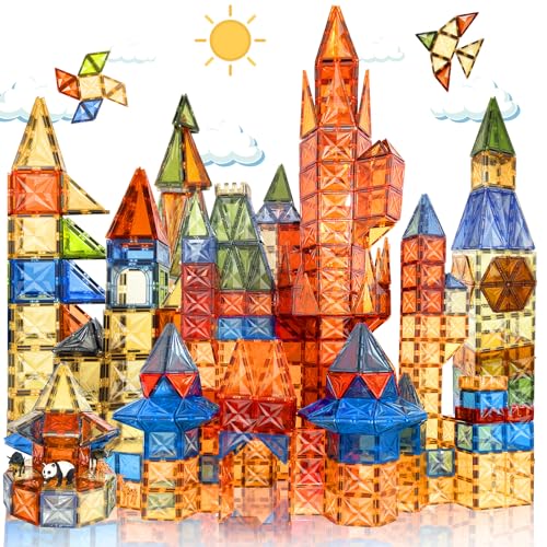 100 PCS Magnetic Tiles Diamond Magnetic Building Set Magnet Tiles STEM Toys - Brand New