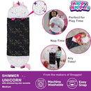 HAPPY NAPPERS PILLOW SLEEPY SACK MEDIUM 54” X 20”, SHIMMER UNICORN - MULTI - Like New