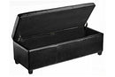 FIRST HILL FHW HRF1980 Upholstery Large Ottoman Faux Leather, Safety Hinge - Like New