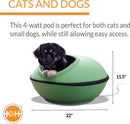 K&H Pet Products Thermo Mod Dream Pod Heated Cat Bed, 22 Inches - GREEN/BLACK - Like New