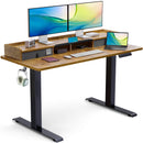 TOTNZ ELECTRIC STANDING DESK WITH DOUBLE DRAWERS 48 X 24 - RUSTIC - Like New