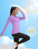 FKEEP WOMEN'S POLO SHIRTS LONG SLEEVE UPF 50+ WORKOUT LAVENDER SIZE XL - Like New