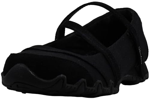 SKECHERS WOMEN'S BIKERS MC GET UP MARY JANE FLAT BLACK SIZE 11 - Like New