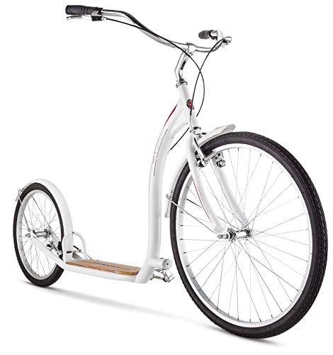 Schwinn Shuffle Kick Scooter Big 26" Air Fill 20" Beach Cruiser - White - Like New