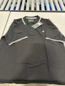 TIGER WOLF 3 BUTTON POLO SHIRT - SIZE: MEN L - BLACK/WHITE - Brand New