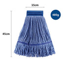 (3 Pack) Mop Head Replacement, Cotton Looped End String, Robot Mop Heads - Blu - Brand New