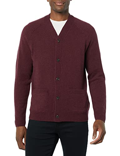 AMAZON ESSENTIALS LAMBS WOOL V-NECK CARDIGAN SWEATER WITH POCKETS SIZE: M - Like New