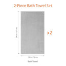Amazon Basics 2 Piece Quick-Dry Oversize Bath Towel, 54" x 30", Platinum - Brand New
