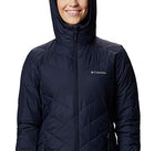 COLUMBIA HEAVENLY LONG HOODED JACKET - SIZE WOMEN S - Dark Nocturnal - Brand New