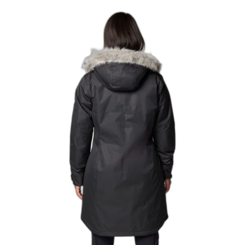 COLUMBIA WOMEN'S SUTTLE MOUNTAIN LONG INSULATED JACKET - SIZE: MEN LARGE - BLACK - Brand New