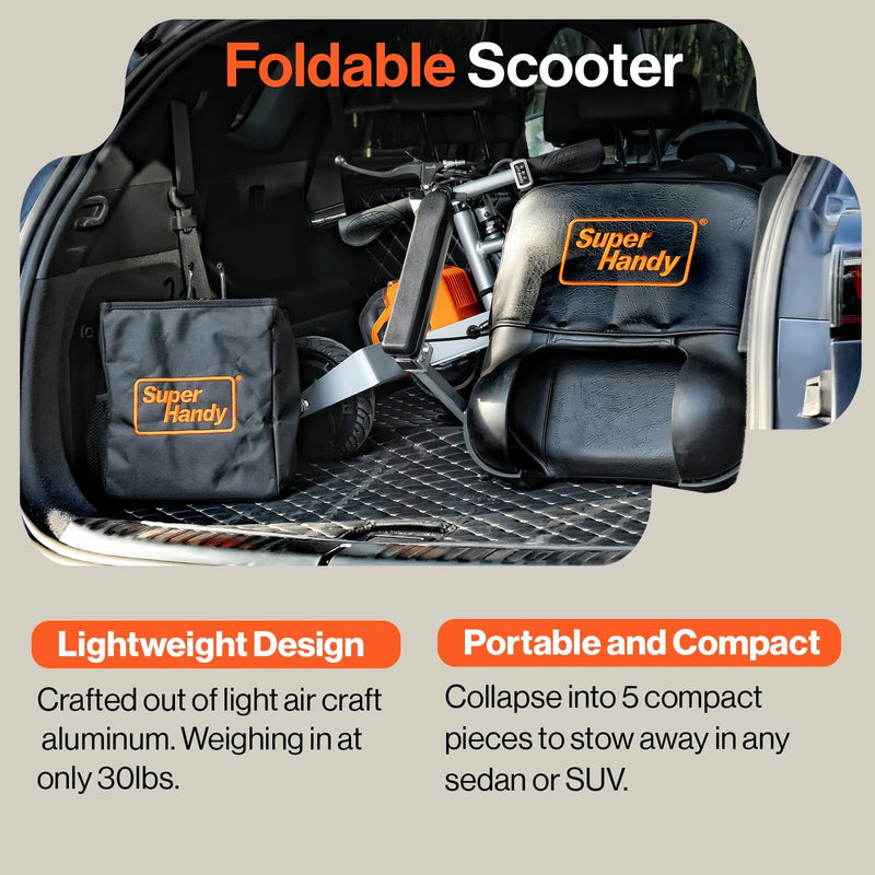 SuperHandy Folding Mobility Scooter Plus - 48V 2Ah Battery System, Lightweight,