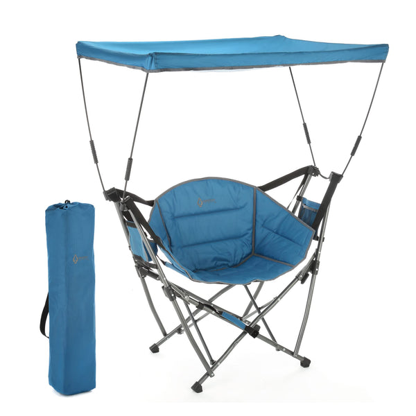 ARROWHEAD OUTDOOR PORTABLE FOLDING SWINGING HAMMOCK CAMPING CHAIR BLUE Like New