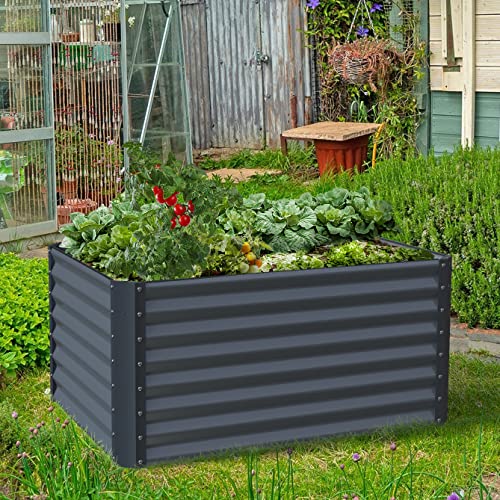 SAVANA Galvanized Raised Garden Bed Galvanized Raised Garden Bed - Midnight Gray - Like New