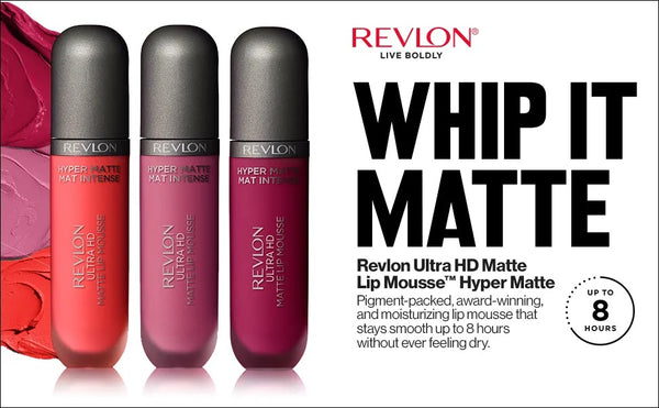 REVLON Ultra HD Lip Mousse Hyper Matte, Longwearing Creamy Liquid Lipstick New