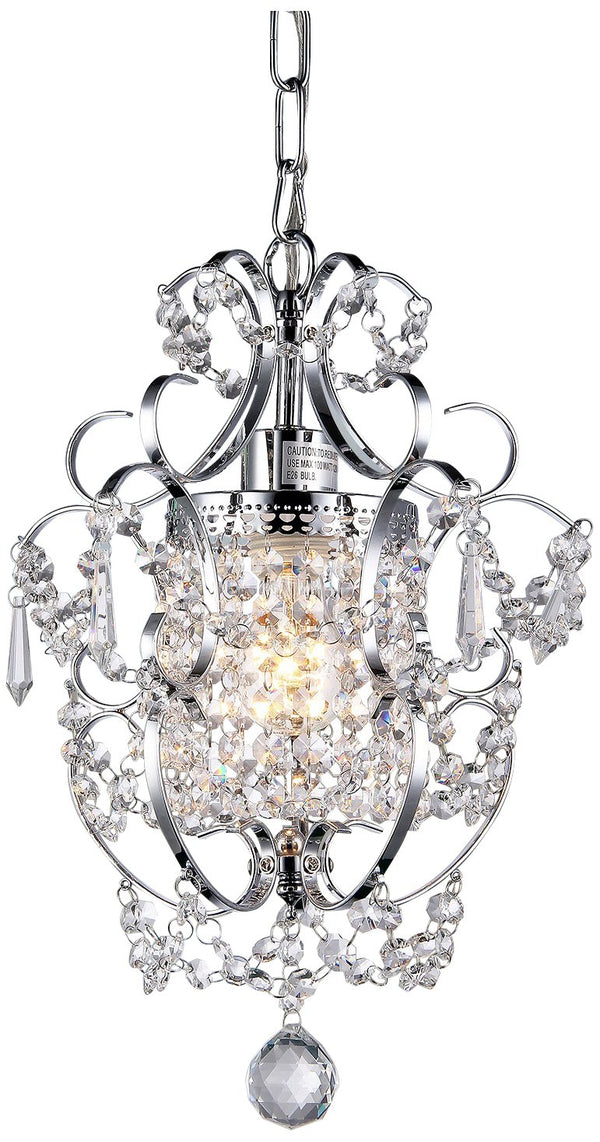 BLUE SPACE PD-RL4028 JESS CRYSTAL CHANDELIER, 1 11" X 15", CHROME - Like New