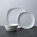 Stone Lain Willow Bone China 12-Piece Square Dinnerware Set - White - Like New