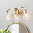 KSANA Gold Vanity Lights, 3-Light Modern Bathroom Light Fixture - Like New