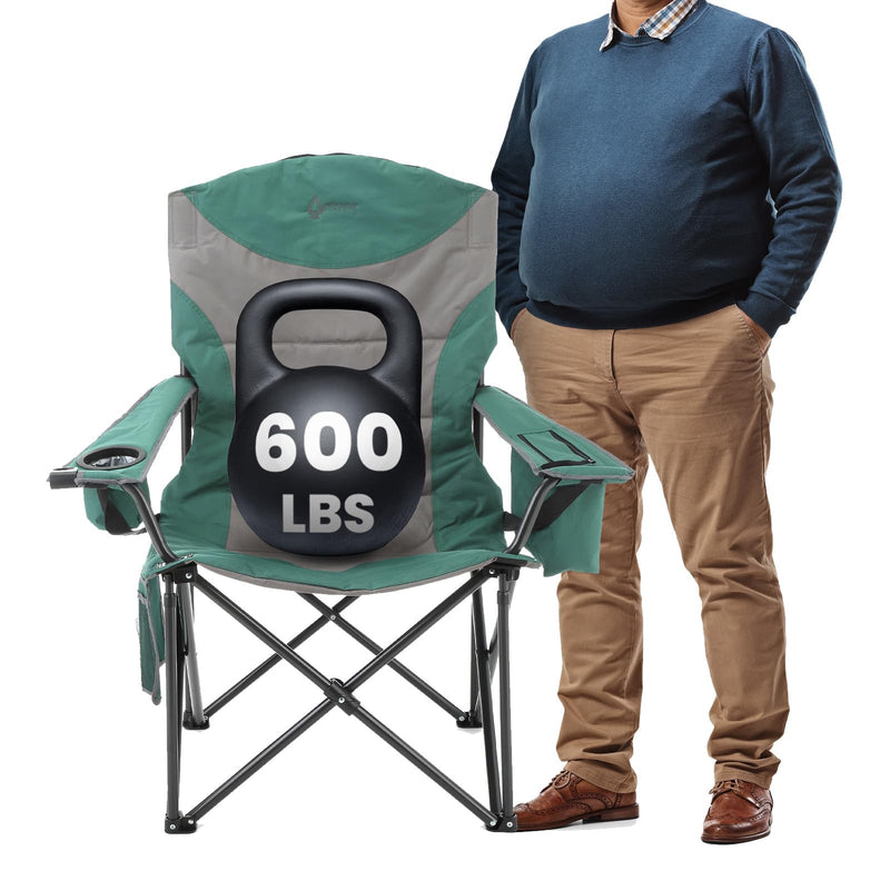 ARROWHEAD OUTDOOR XXL Folding Padded Camping Chair w/Cup & Wine - Scratch & Dent