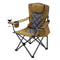 ARROWHEAD OUTDOOR PORTABLE FOLDING CAMPING QUAD CHAIR W/ 6-CAN COOLER - BROWN - Like New