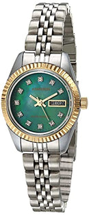 Armitron Women's Genuine Crystal Accented Bracelet Watch, 75-2475 GREEN/TWO TONE - Like New