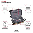 SwissGear Duet Expandable Luggage, Medium Luggage Spinner Wheels - IVORY/TAUPE - Brand New