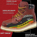 HANDMEN Work Boots for Men - 6" Soft Toe Mens Work Boots HM303 CLARET Size: 10.5 - Like New