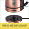 Bella 1.7 Liter 1500W Cordless Electric Illuminated Glass Kettle - Copper Chrome Like New