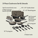BELLA 21 PIECE KITCHEN SET WITH EVERGOOD CERAMIC NONSTICK COATING - BLACK - Like New