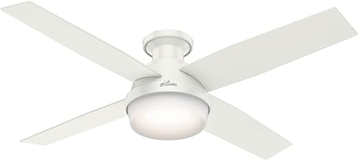 Hunter Fan Company 59242 52" Dempsey Low Profile Ceiling Fan Light - FRESH WHITE - Like New