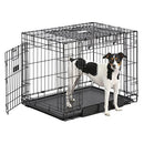 MIDWEST HOMES MEDIUM OVATION DOUBLE DOOR 30" FOLDING METAL DOG CRATE - BLACK - Like New