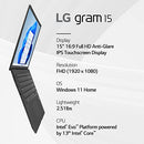 LG gram 15.6” FHD 1920*1080 i7-1360P 16GB RAM 512GB SSD 15Z90R-P.AAB7U1 - Black - Like New