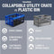 CLEVERMADE COLLAPSIBLE UTILITY CRATE 3PK 45L 11 GAL 8031165-7033PK - BLUE - Like New