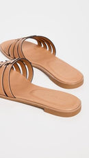 159999 TORY BURCH WOMEN'S INES CAGE SLIDES SIZE: WOMEN 7.5 CAMELLO/CAMELLO - Brand New