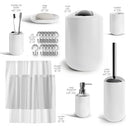 CLARA CLARK BATHROOM SET - 20PC ACCESSORY CURTAIN SET CCBTHSTWHT - White - Brand New