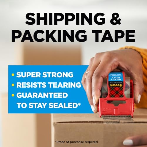 SCOTCH Heavy-Duty Shipping Tape With Dispenser, 1 7/8in x 22.2 Yd, 142 - Clear - Like New