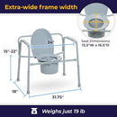 Drive Medical Bariatric Folding Commode for Bathroom Safety - Brand New