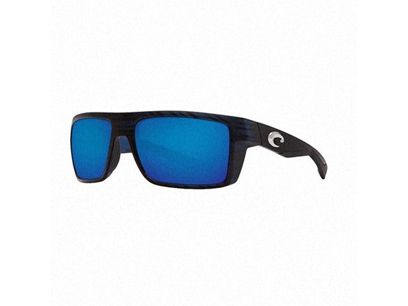 COSTA DEL MAR Motu Blackout Blue Mirror Black Frame Polarized Glass Sunglasses Like New