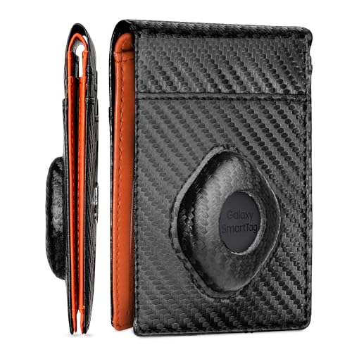 ALPHA PAIR Men's Wallet with Smart Tag Holder for Samsung Bifold Wallet - Orange - Like New