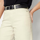 AMAZON ESSENTIALS WOMEN'S RELAXED-FIT MID-RISE LONG JEAN SHORTS - ECRU - Size 8 - Brand New