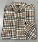 BLACK HORSE WOVEN PLAID SHIRT - SIZE :MENS M - BROWN/BLACK/WHITE/YELLOW - Brand New