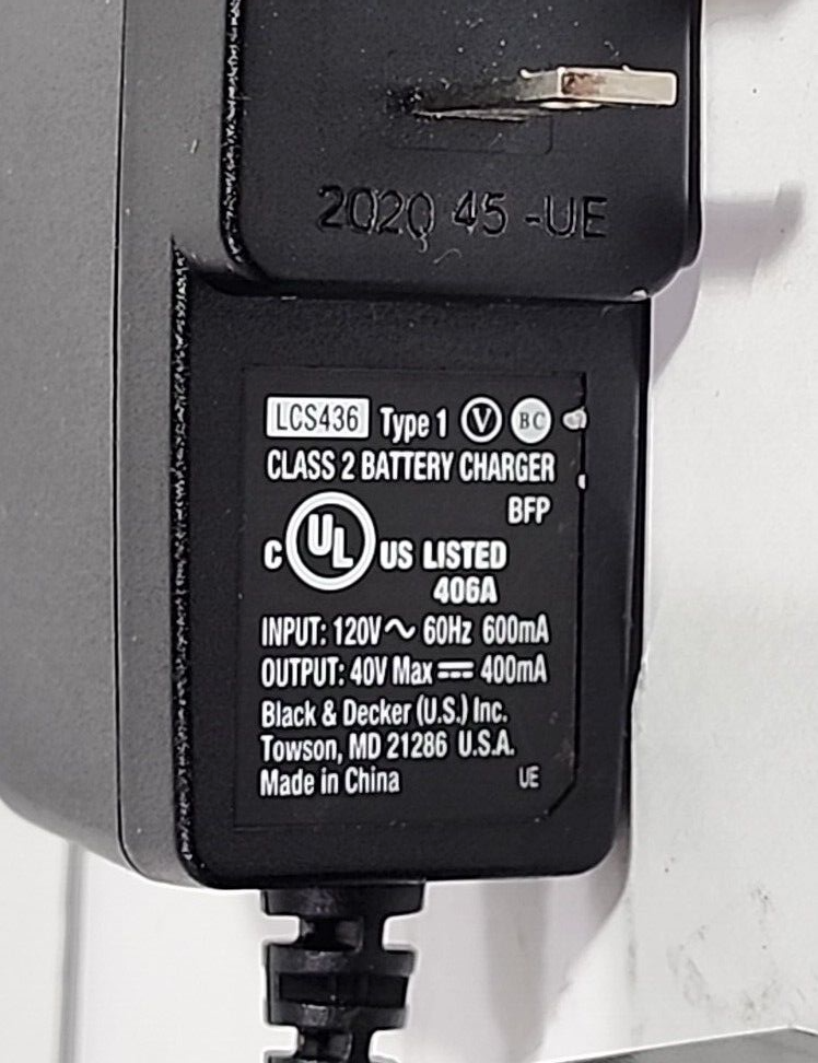Black & Decker Lithium Battery Charger 36V 40 VOLT MAX LCS436 OEM - Black - Like New