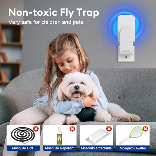 DFAGIE Fly Trap Indoor (1 Device + 5 Glue Cards), Plug-in, Mosquito, White - Like New