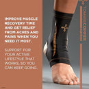 Tommie Copper Ankle Compression Sleeve L/XL, 4D Stretch & Non-Slip, Black - Like New