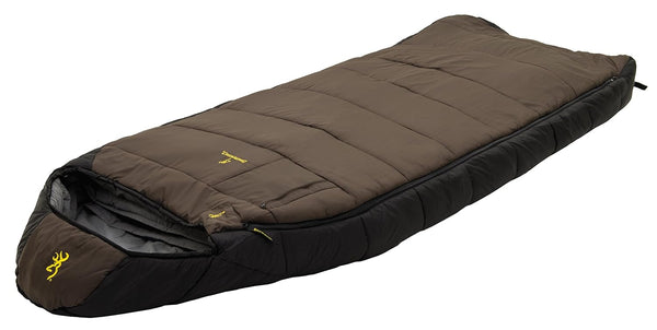 BROWNING CAMPING MCKINLEY NYLON DIAMOND RIPSTOP SLEEPING BAG 36X90 - BROWN/BLACK - Like New